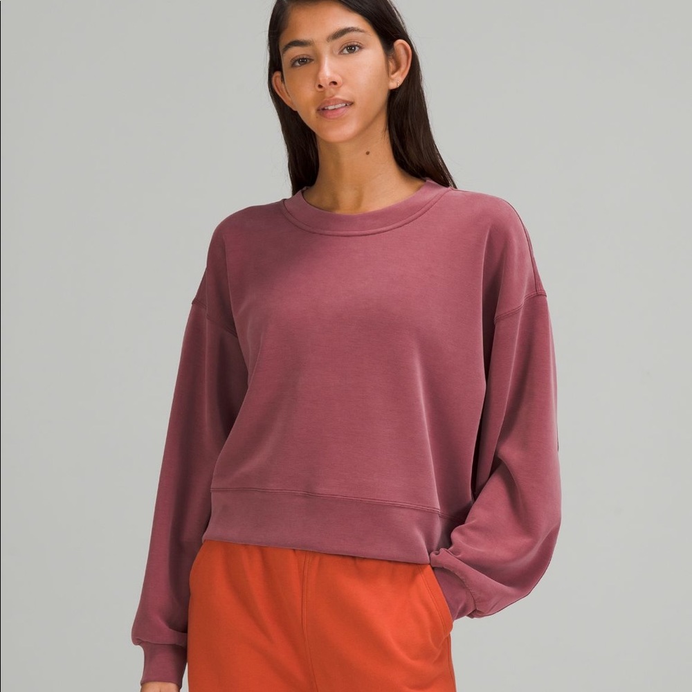 Perfectly Oversized Cropped Crew Mulled Wine